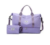 Balakaka Borsone da Viaggio Donna 42L con Borsa da Toilette 1.3L, Impermeabile Borsa Sportiva Tote Gym con Scomparto Scarpe, Grande Capacità Borsone Palestra per Aereo Fitness, Viola