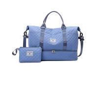 Balakaka Borsone da Viaggio Donna 42L con Borsa da Toilette 1.3L, Impermeabile Borsa Sportiva Tote Gym con Scomparto Scarpe, Grande Capacità Borsone Palestra per Aereo Fitness, Blu nebbia