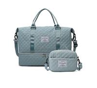 Balakaka Borsone da Viaggio Donna Uomo, Grande Bagaglio a Mano Borsa 42L con Piccola Borsa di Lavaggio 28.5 L, Impermeabile Borsa da Weekend con Scomparto per Scarpe e Tasca Bagnata, Verde