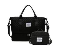 Balakaka Borsone da Viaggio Donna Uomo, Grande Bagaglio a Mano Borsa 42L con Piccola Borsa di Lavaggio 28.5 L, Impermeabile Borsa da Weekend con Scomparto per Scarpe e Tasca Bagnata, Nero