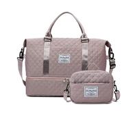 Balakaka Borsone da Viaggio Donna Uomo, Grande Bagaglio a Mano Borsa 42L con Piccola Borsa di Lavaggio 28.5 L, Impermeabile Borsa da Weekend con Scomparto per Scarpe e Tasca Bagnata, Viola