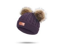 Balakaka Cappello Guanti Sciarpe Set Bambino Invernale, 3 in 1 Carino Caldo Berretto Lavorato in Maglia con Pompon, Morbido Caldi Guanti Cappelli Inverno per Bambina Bambini Ragazzo Ragazza 2-8 Anni