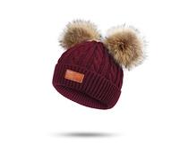 Balakaka Cappello Guanti Sciarpe Set Bambino Invernale, 3 in 1 Carino Caldo Berretto Lavorato in Maglia con Pompon, Morbido Caldi Guanti Cappelli Inverno per Bambina Bambini Ragazzo Ragazza 2-8 Anni