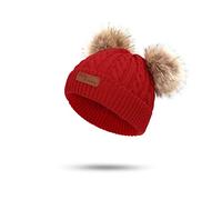 Balakaka Cappello Guanti Sciarpe Set Bambino Invernale, 3 in 1 Carino Caldo Berretto Lavorato in Maglia con Pompon, Morbido Caldi Guanti Cappelli Inverno per Bambina Bambini Ragazzo Ragazza 2-8 Anni