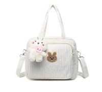 Balakaka Carino Borsa Bebè per Donne, Cartone animato Borsa Portatile e Leggera Isolamento Termico Borsa a Tracolla per Viaggi, Zainetto Fasciatoio Multifunzione Borsa Bebè Bianco