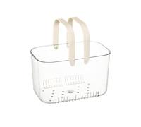 Balakaka Cesto Portaoggetti con Maniglia 5.8 L, Cestino per Doccia Portatile con Foro di Scarico, Cesto Portaoggetti per Conservare i Cosmetici Shampoo, Stile crema