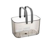 Balakaka Cesto Portaoggetti con Maniglia 5.8 L, Cestino per Doccia Portatile con Foro di Scarico, Cesto Portaoggetti per Conservare i Cosmetici Shampoo, Grigio argento