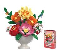 Balakaka Fiore Finto Artificiale da Costruire per Adulti con Vaso, Fiore di Mattoncini da Costruzione Botanical Collection per Arredamento per la casa, Idea Regalo per Donna