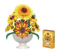 Balakaka Fiore Finto Artificiale da Costruire per Adulti con Vaso, Fiore di Mattoncini da Costruzione Botanical Collection per Arredamento per la casa, Idea Regalo per Donna