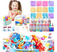 Balakaka Magic Water Elf Con 12 Gel Colorati/2 Luminosi, Kit Creativo 3D Magic Gel con 18 Formine/Vaso per raggruppare, Giocattolo Acquatico Fatto a Mano Regalo per Bambini 3+ Anni