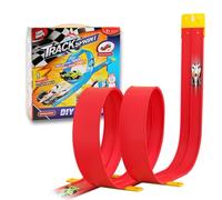Balakaka Pista Macchine Flessibile 4m, Pista fai da te con 4 macchinine per salti e Rampe, Flexible Car Track con Ventose Regali per Bambini 3+