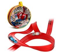 Balakaka Pista Macchine Flessibile 4m, Pista fai da te con 4 macchinine per salti e Rampe, Flexible Car Track con Ventose Regali per Bambini 3+