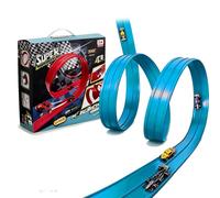 Balakaka Pista Macchine Flessibile 4m, Pista fai da te con 4 macchinine per salti e Rampe, Flexible Car Track con Ventose Regali per Bambini 3+