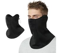 Balakaka Scaldacollo Invernale Uomo Donna, Fodera in Caldo Pile Scaldacollo con Strisce Riflettenti, Coulisse Regolabile Scaldacollo Termico per Utilizzo Sportivo, Nero