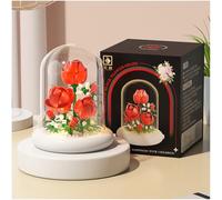 Balakaka Set di Blocchi da Costruzione per Bouquet con illuminazione a LED, Set da Costruzione di Bouquet di Fiori con Copertura, Mini Blocchi Bouquet di Fiori Set Idea Regali Valentino per Donna