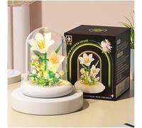 Balakaka Set di Blocchi da Costruzione per Bouquet con illuminazione a LED, Set da Costruzione di Bouquet di Fiori con Copertura, Mini Blocchi Bouquet di Fiori Set Idea Regali Valentino per Donna