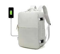 Balakaka Zaino da Viaggio per Donna Uomo,29x18x42cm Zaino da Scuola Casual Laptop con Porta di Ricarica USB,Impermeabile Daypack con Scomparto per Scarpe e Tasca Bagnata,Mezzaluna bianca