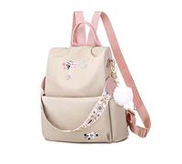 Balakaka Zaino Donna Borsa a Tracolla Moda Impermeabile Zaino Piccolo Borse a Spalla Borsa a Mano Leggero Casual Vintage Zainetto per Viaggio Scuola Lavoro Shopping Beige