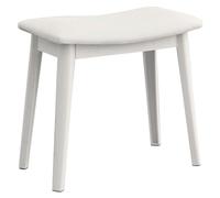 Balama Sgabello da toeletta, bianco, imbottito, 47 x 28 x 45 cm, con robusta ecopelle e gambe in plastica, leggero, fino a 150 kg