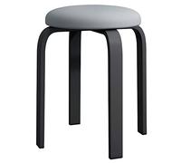 Balama Sgabello nero e grigio impilabile imbottito 45 x 31 x 31 cm in metallo con base regolabile e robusto rivestimento in tessuto impermeabile e traspirante