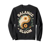 Balance Bloom Floral Yin Yang Girasole Hippie Art Felpa
