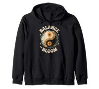 Balance Bloom Floral Yin Yang Girasole Hippie Art Felpa con Cappuccio