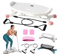 Balance Board, All Motion Trainer Con Fasce Elastiche, Monitor Lcd, Silenziosa, Carico Massimo Di 136 Kg, Attrezzatura Per Esercizi A Corpo Intero, Tavola Da Pilates, Ski Motion Exerciser white