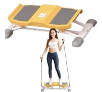 Balance Board con Bande di Resistenza, Macchina Portatile per l'equilibrio sciistico con Monitor LCD, Simulatore di Sci Balance Board per Adulti 300 libbre Waist Twister Machine,Giallo