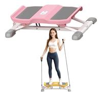 Balance Board con Bande di Resistenza, Macchina Portatile per l'equilibrio sciistico con Monitor LCD, Simulatore di Sci Balance Board per Adulti 300 libbre Waist Twister Machine,Grigio