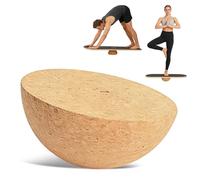 Balance Board emisfero in sughero massiccio, mezza sfera di equilibrio, Ø 15 cm, allenamento di equilibrio per fitness, yoga, diametro 7 cm, semisfero in sughero per bambini e adulti per Balance
