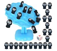 Balance Board Game, Penguin Balancing, 7.28x5.98in Interactive Educational Toy, Fun Desktop Plate, Portable Easy to Play Set for Birthdays, Family, Travel, Home Use