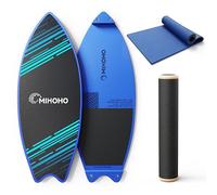 Balance Board Sport in Legno con Matte, Allenatore di Stabilità per Migliorare L'Equilibrio, Core-Balance Trainer per Fitness, Riabilitazione, Surf (Nero)