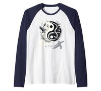 Balance & Flow Tai Chi Yin Yang Crane Snake Arti Marziali Maglia con Maniche Raglan