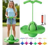 Balance Jumping Ball - Balance Board con maniglia, Crazy Jumper Jump Ball Safe Hopper Ball per giochi indoor e outdoor, perfetto per la coordinazione e il fitness green