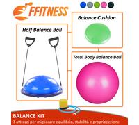 Balance Kit Home Fitness Pack Cuscino Propriocettivo Swisse Fit Ball Half Ball (Ø swisse Ball 55 cm)