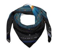 Balance Point of Cosmic Culture - Sciarpa quadrata da 68 cm, in seta, da donna, elegante bandana per capelli e accessorio per borsa
