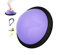 Balance Training Ball, Half Core Equipment, 18.11x7.48 Inches Exerciser with Resistance Bands, Anti-Burst Rubber Trainer, Stability Hemisphere with Textured Style, Yoga Workout for Home Studio Gym