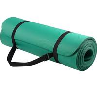 BalanceFrom Everyday Essentials - Tappetino da yoga extra spesso 1,27 cm, ad alta densità, anti-strappo, con tracolla, colore: verde