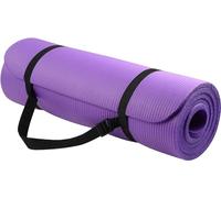BalanceFrom Everyday Essentials - Tappetino da yoga extra spesso, ad alta densità, anti-strappo, con tracolla, 1/2", colore: viola