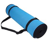 BalanceFrom GoFit-Tappetino Multiuso, Pilates, Yoga, Extra Spesso, ad Alta densità, con Cinghia per Il Trasporto Unisex-Adulto, Blu, 10 mm Thick