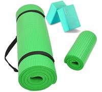 BalanceFrom GoYoga+ - Tappetino multiuso per yoga, extra spesso, ad alta densità, antistrappo, con tracolla, 1,27 cm, colore: verde