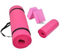 BalanceFrom GoYoga+ - Tappetino multiuso per yoga, spessore 1,27 cm, ad alta densità, anti-strappo, con tracolla, colore: rosa