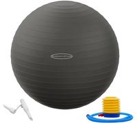 BalanceFrom Palla da ginnastica antiscoppio e antiscivolo, palla da yoga con pompa rapida, capacità di 0,9 kg (58-65 cm, L, grigio)