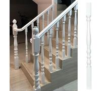 Balaustra in legno ringhiera per scale, ponte, portico, bianco, per interni, balcone, loft, mandrino, 1 confezione
