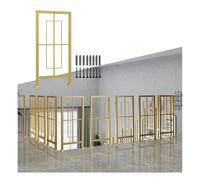 Balaustra Moderna In Metallo, Scala Interna E Ringhiera Per Soppalco | Corrimano Decorativo In Ferro Dal Design Geometrico A Forma Di U, Resistente All'acqua E Alla Ruggine(Gold,H 90cm/35.4in)