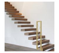 Balaustra per scale antiscivolo a forma di U, per anziani e bambini, 95 cm, in ferro battuto, palo di supporto decorativo per casa, hotel, villa e corridoi soppalchi (oro, 1 confezione)