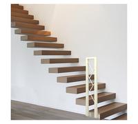 Balaustra per scale antiscivolo a forma di U, per anziani e bambini, kit in ferro battuto da 104,9 cm, per casa, hotel, villa, loft e corridoio, palo di supporto decorativo (bianco, 1 confezione)