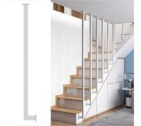 Balaustre for scale personalizzabili, Ringhiere moderne in metallo a forma di L con base a staffa piatta e kit di viti Arredamento for interni(White,H-190cm(6.2ft))