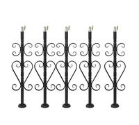 Balaustre for scale regolabili in acciaio inox con base a staffa piatta - Colonne a forma di fiore nere opache a 270°(5 PCS Black H 86 Cm/33.9 in)