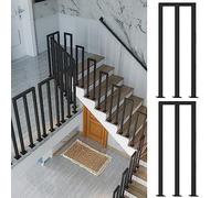 Balaustre in Ferro Nero in Stile Industriale - Fustelle a U/M per Scale, ringhiere per soffitte, portici e terrazze - 4 Pezzi da 70 cm (27,5 Pollici) Pali per ringhiere Interne/Esterne